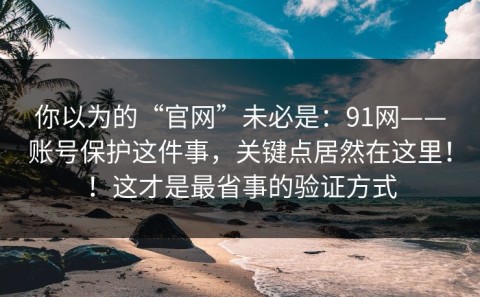 你以为的“官网”未必是：91网——账号保护这件事，关键点居然在这里！！这才是最省事的验证方式